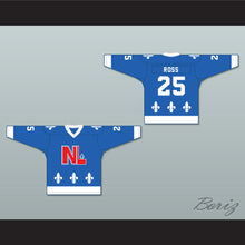Load image into Gallery viewer, Danny Ross 25 Le National de Québec Blue Hockey Jersey- Lance et compte (He Shoots, He Scores)