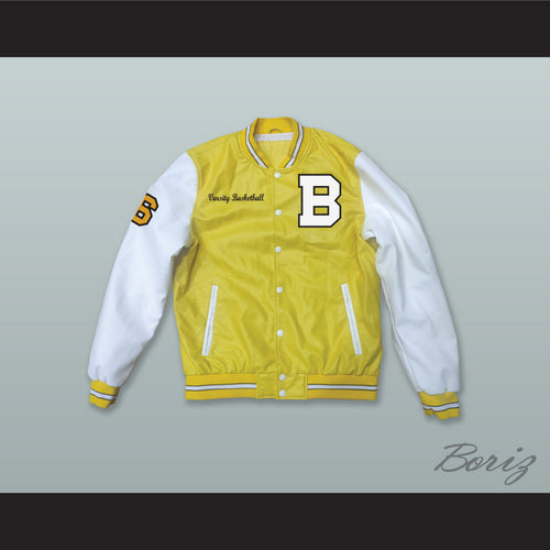 Dante Belasco 6 Bannon High School Yellow and White Lab Leather Varsity Letterman Jacket