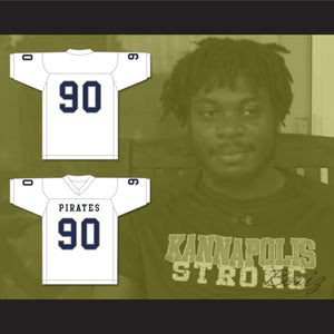 Dantrell Barkley 90 Independence Community College Pirates White Football Jersey