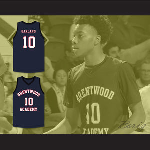 Darius Garland 10 Brentwood Academy Eagles Navy Blue Basketball Jersey 2