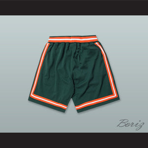 Dark Green Orange and White Basketball Shorts