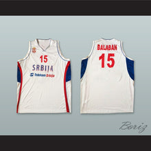 Load image into Gallery viewer, Darko Balaban 15 Serbia White Basketball Jersey