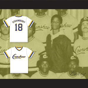 Darryl Strawberry 18 Crenshaw High School Cougars White Baseball Jersey