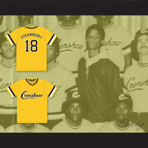 Darryl Strawberry 18 Crenshaw High School Cougars Yellow Baseball Jersey