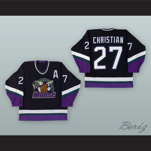 Dave Christian 27 Minnesota Moose Black Hockey Jersey