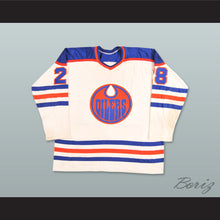 Load image into Gallery viewer, WHA 1978-79 Edmonton Oilers Dave Dryden 28 Home Hockey Jersey
