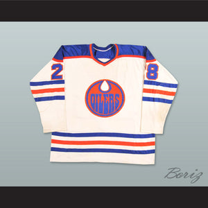 WHA 1978-79 Edmonton Oilers Dave Dryden 28 Home Hockey Jersey