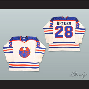 WHA 1978-79 Edmonton Oilers Dave Dryden 28 Home Hockey Jersey