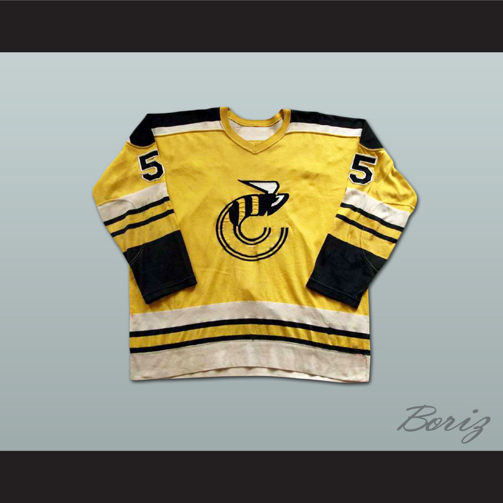 Dave Inkpen 5 WHA Cincinnati Stingers Yellow Hockey Jersey