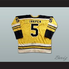 Load image into Gallery viewer, Dave Inkpen 5 WHA Cincinnati Stingers Yellow Hockey Jersey