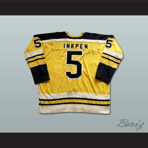 Dave Inkpen 5 WHA Cincinnati Stingers Yellow Hockey Jersey