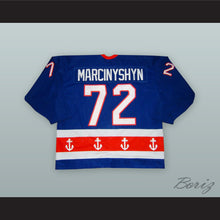 Load image into Gallery viewer, Dave Marcinyshyn 72 Milwaukee Admirals Blue Hockey Jersey