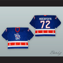 Load image into Gallery viewer, Dave Marcinyshyn 72 Milwaukee Admirals Blue Hockey Jersey