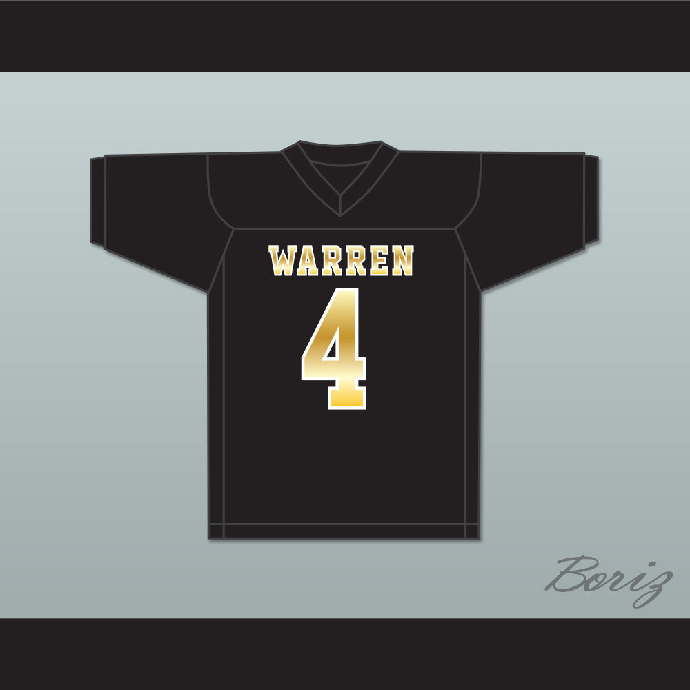David Bell 4 Warren Central High School Warriors Black Football Jersey 2