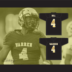 David Bell 4 Warren Central High School Warriors Black Football Jersey 2