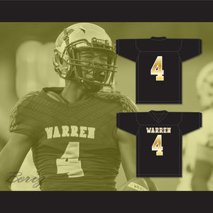 David Bell 4 Warren Central High School Warriors Black Football Jersey 1