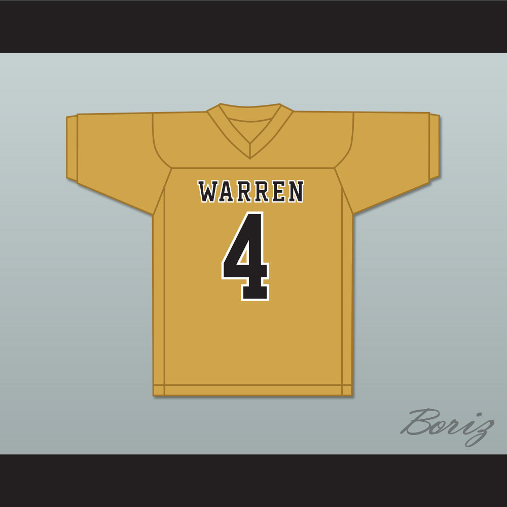 David Bell 4 Warren Central High School Warriors Old Gold Football Jersey 1