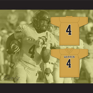 David Bell 4 Warren Central High School Warriors Old Gold Football Jersey 1