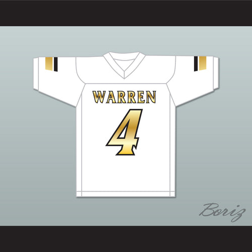 David Bell 4 Warren Central High School Warriors White Football Jersey 2