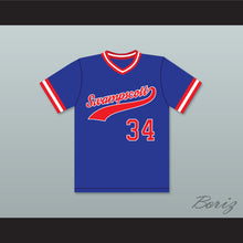 Load image into Gallery viewer, David Portnoy 34 Swampscott High School Blue Baseball Jersey