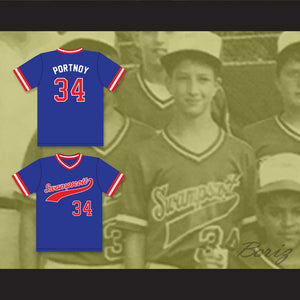 David Portnoy 34 Swampscott High School Blue Baseball Jersey
