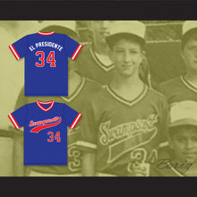Load image into Gallery viewer, El Presidente 34 Swampscott High School Blue Baseball Jersey