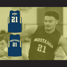 Load image into Gallery viewer, David Roddy 21 Breck School Mustangs Navy Blue Basketball Jersey 2