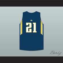 Load image into Gallery viewer, David Roddy 21 Breck School Mustangs Navy Blue Basketball Jersey 1