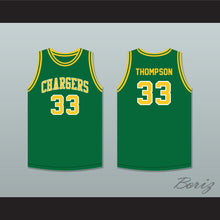 Load image into Gallery viewer, David Thompson 33 Crest High School Chargers Green Basketball Jersey 2