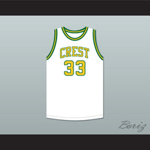 Load image into Gallery viewer, David Thompson 33 Crest High School Chargers White Basketball Jersey 1