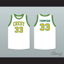 Load image into Gallery viewer, David Thompson 33 Crest High School Chargers White Basketball Jersey 1