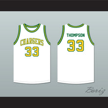 Load image into Gallery viewer, David Thompson 33 Crest High School Chargers White Basketball Jersey 2