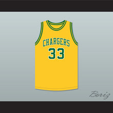 Load image into Gallery viewer, David Thompson 33 Crest High School Chargers Yellow Gold Basketball Jersey 2