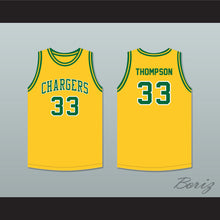 Load image into Gallery viewer, David Thompson 33 Crest High School Chargers Yellow Gold Basketball Jersey 2