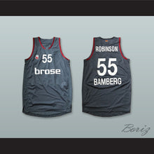 Load image into Gallery viewer, Dawan Robinson 55 Brose Bamberg Germany Dark Gray Basketball Jersey