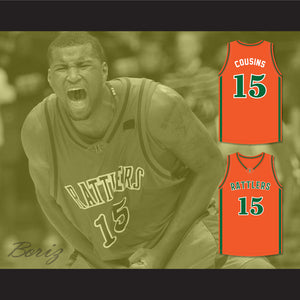 DeMarcus Cousins 15 LeFlore High School Rattlers Orange Basketball Jersey Drake- In My Feelings