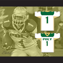 Load image into Gallery viewer, DeSean Jackson 1 Long Beach Polytechnic High School Jackrabbits White Football Jersey 1