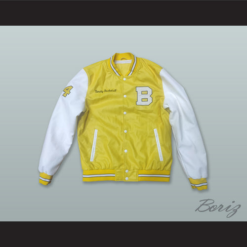 Deaundre Davis 14 Bannon High School Basketball Yellow and White Lab Leather Varsity Letterman Jacket