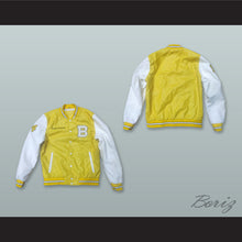 Load image into Gallery viewer, Deaundre Davis 14 Bannon High School Basketball Yellow and White Lab Leather Varsity Letterman Jacket