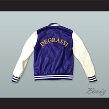 Load image into Gallery viewer, Degrassi Community School Panthers Blue and White Lab Leather Varsity Letterman Jacket