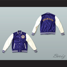 Load image into Gallery viewer, Degrassi Community School Panthers Blue and White Lab Leather Varsity Letterman Jacket