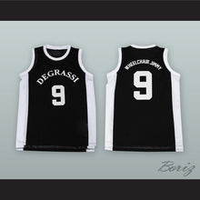 Load image into Gallery viewer, Wheelchair Jimmy 9 Degrassi Community School Panthers Black Basketball Jersey