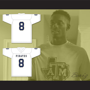 Delrick Abrams 8 Independence Community College Pirates White Football Jersey