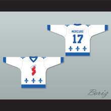 Load image into Gallery viewer, Denis Mercure 17 Les Saints de Chicoutimi White Hockey Jersey- Lance et compte (He Shoots, He Scores)