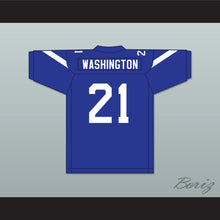 Load image into Gallery viewer, Dennis Washington 21 Liberty Christian School Warriors Blue Football Jersey