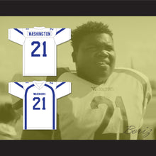 Load image into Gallery viewer, Dennis Washington 21 Liberty Christian School Warriors White Football Jersey