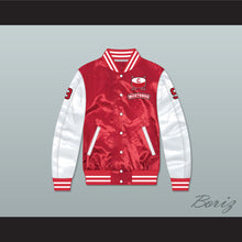 Load image into Gallery viewer, Derek Sutton 9 Hamilton Mustangs Red/ White Varsity Letterman Satin Bomber Jacket