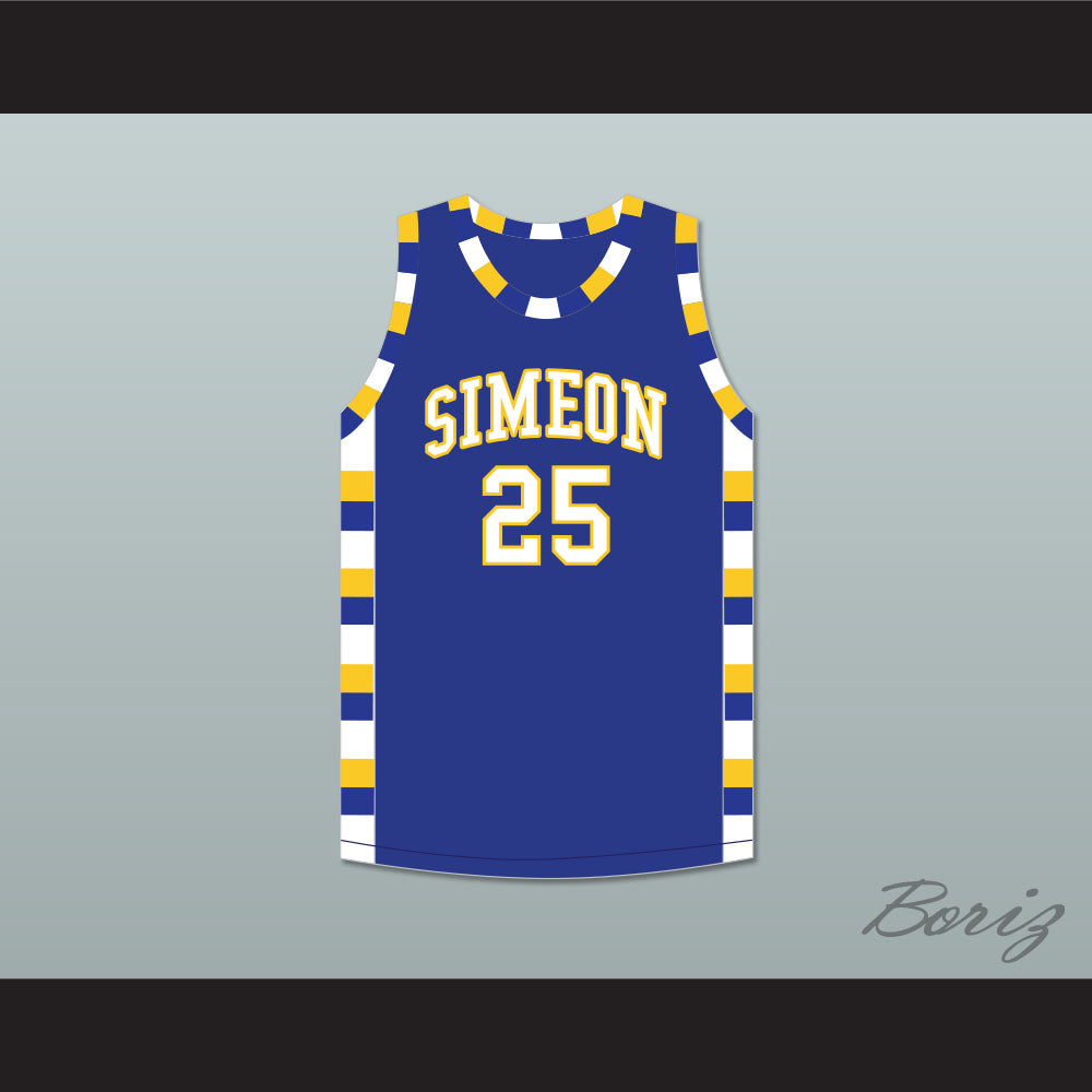 Derrick Rose 25 Simeon Career Academy Wolverines Royal Blue Basketball Jersey
