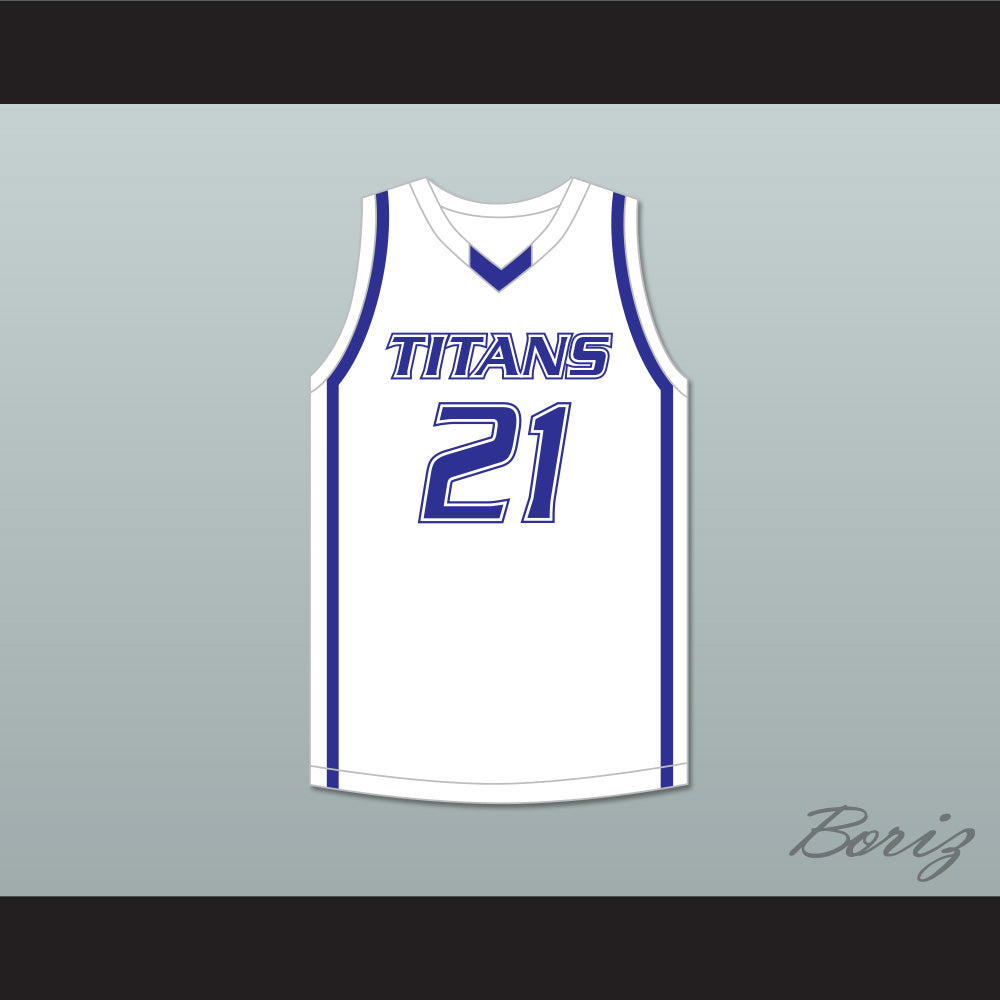 Derrick White 21 Legend High School Titans White Basketball Jersey 2