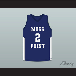 Devin Booker 2 Moss Point High School Blue Basketball Jersey